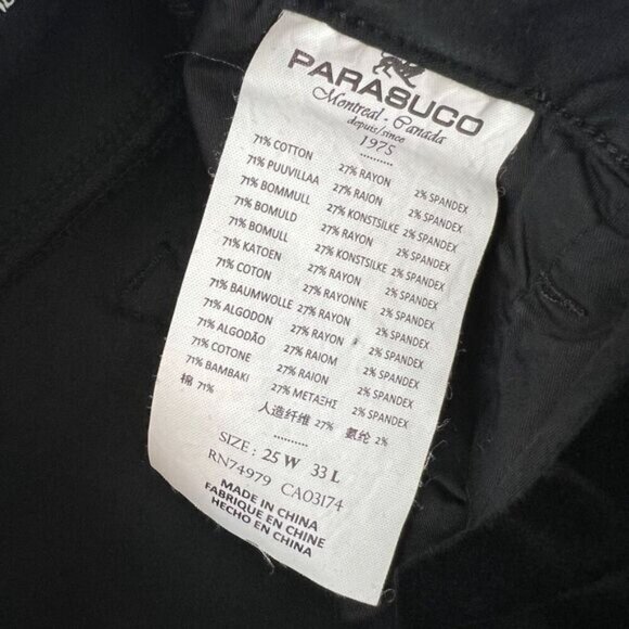 Brand New Parasuco Women's 25 Black Velvet Sofia Fit Mid Low Rise y2k Jeans - Picture 7 of 16